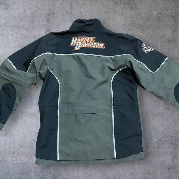 Harley Davidson Moto Biker Gore Tex Full Zip Jacket Grey Black 3M Mens L NWT